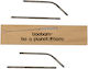 Boobam Straw Short Καλαμάκια Μεταλλικά Ασημί με Βουρτσάκι 4τμχ