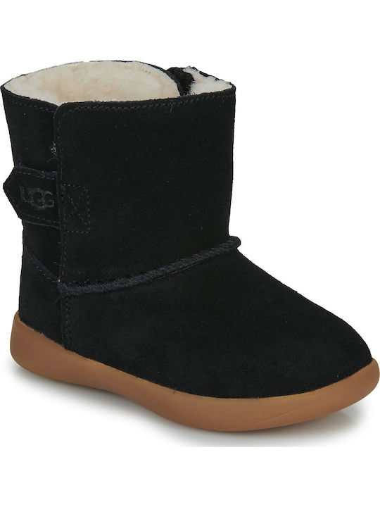 Keelan Suede Kids Boots with Velcro Black