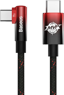 Baseus MVP Elbow Angle (90°) / Braided USB 2.0 Cable USB-C male - USB-C male 100W Black 1m (CAVP000620)