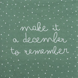 December To Remember Χαρτοπετσέτες 33x33εκ. Πράσινες 20τμχ December To Remember Χαρτοπετσέτες 33x33εκ. Πράσινες 20τμχ