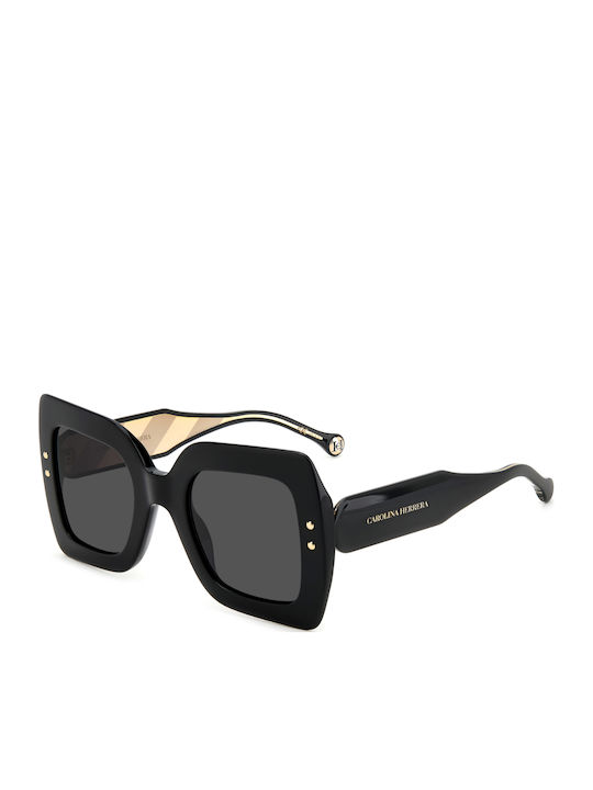 Carolina Herrera Women's Sunglasses with Black Plastic Frame and Gray Lens HER 0082/S 807/IR