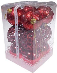 Set of 12 Red Plastic Ball Ornaments 6cm Set of 12 Red Plastic Ball Ornaments 6cm