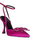 Spitze Pumps mit Absatzstiletto & Riemen Fuchsie