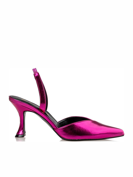 Envie Shoes Spitze Zehen Pumps mit Riemen Fuchsie Envie Shoes