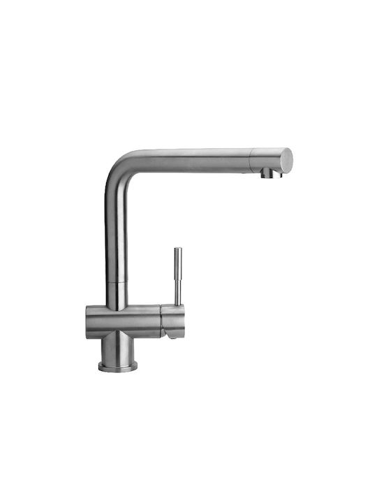 Paini Linea Μπαταρία Κουζίνας Πάγκου Inox Ασημί