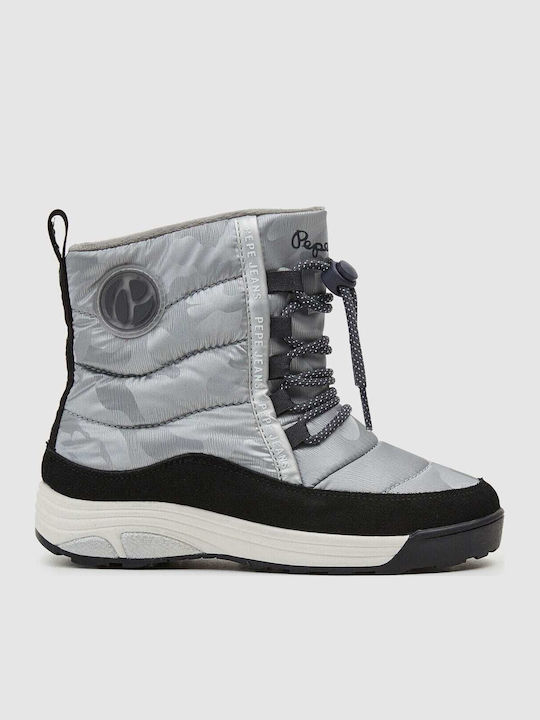 Jarvis Kinder-Schneestiefeletten mit Schnürsenkeln Silber