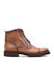 Perlamoda Men's Leather Military Boots Tan