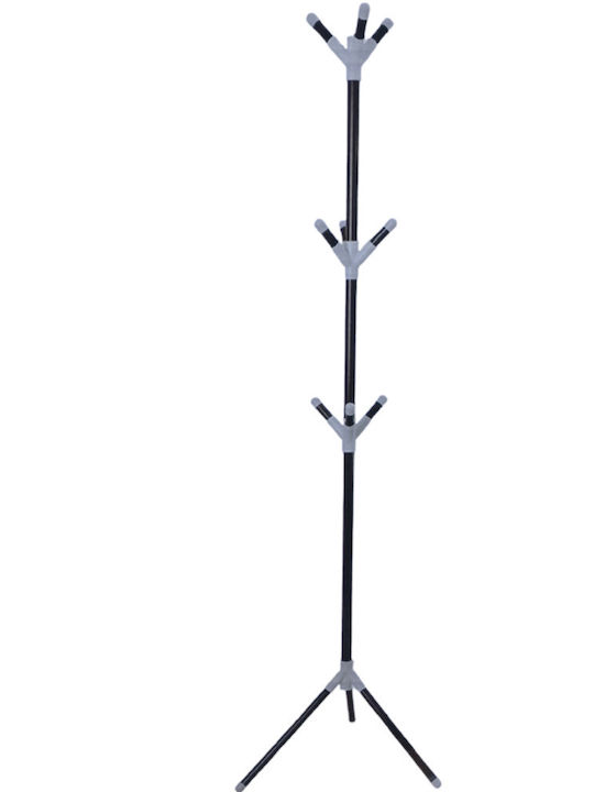 Freestanding Coat Rack Plastic Black 52x52x180cm