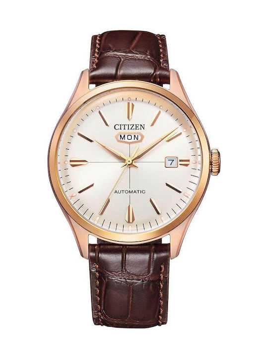 Citizen C7 Series Ρολόι Αυτόματο με Δερμάτινο Λουράκι