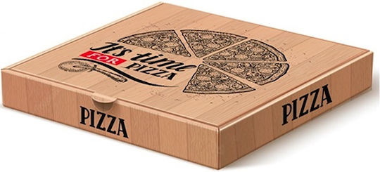 Σετ 100 Χάρτινα Κουτιά Πίτσας Kraft 28x28x4εκ. It's Pizza Time
