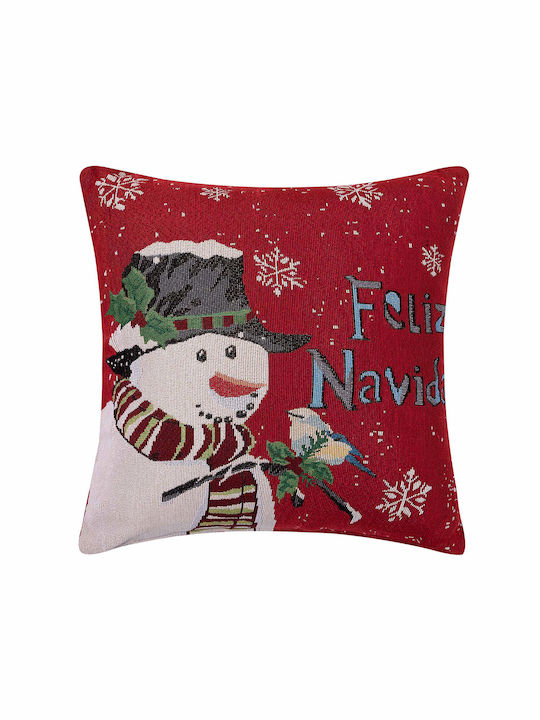 Silk Fashion Christmas Decorative Square Pillowcase Multicolored 45x45cm