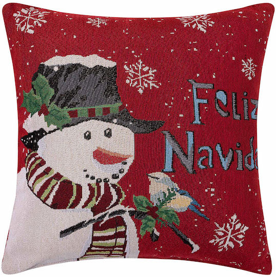 Silk Fashion Christmas Decorative Square Pillowcase Multicolored 45x45cm