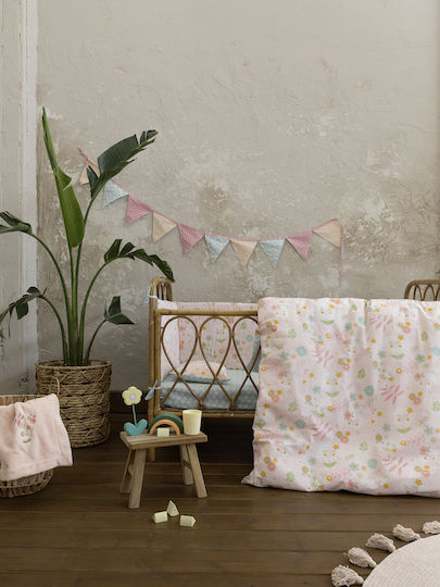 Nima Happy Monkey Set Baby Bettlaken Für Krippe Baumwolle Rosa 120x170cm 3Stück