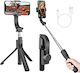 GS40 Selfie Stick Cell Phone Tripod Gray