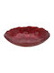 JK Home Decoration Χριστουγεννιάτικη Πιατέλα Γυάλινη Κόκκινη 30x6x30εκ.