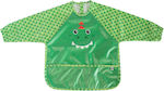 Zoocchini Devin the Dinosaur Waterproof Coverall Plastic with Hoop & Loop Fastener, Pocket & Sleeves Green