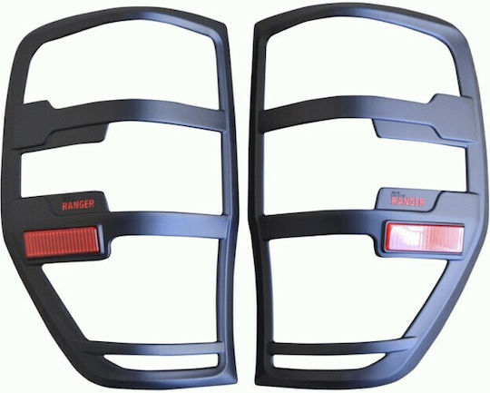 Ford Rear Headlight Masks for Volkswagen T6 for Ford Ranger Black Rear Light Grilles for Ford Ranger T6 / T7 2017+ & T8 2020+
