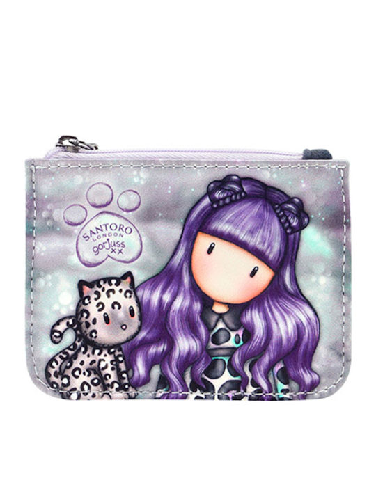 Santoro Wild Smitten Kitten Kids Wallet with Coins with Zipper Silver