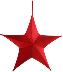 Plastona Ανοιγώμενο Fabric Christmas Decorative Pendant Star 65εκ. Red