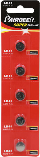 Pairdeer Batterien Alkalisch für Uhren LR44 1.5V 5Stück