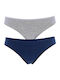 Essentials Smart Βαμβακερά Γυναικεία Brazil 2Pack με Δαντέλα Grey/Navy