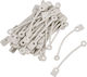 Niobe Professional Hair Rollers Cold Wave Rods with Rubber Bands in White 50 Pieces