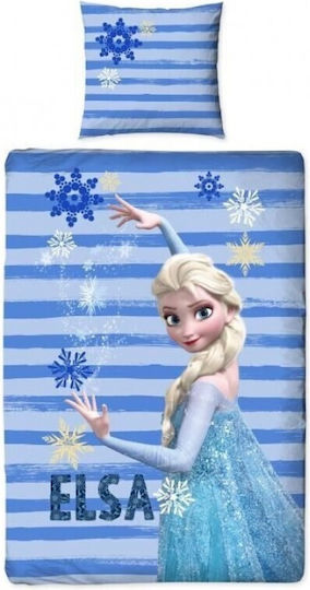 Carbotex Frozen Комплект Детски Плик за Завивка Единичен с Калъфка Син 140x200бр