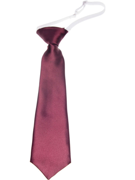 Victoria Kids Tie with Elastic Band Burgundy 28cm