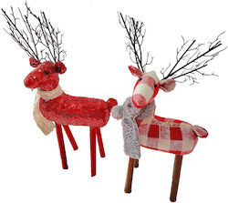 XMASfest Christmas Fabric Τάρανδος Figure Red 47x20cm