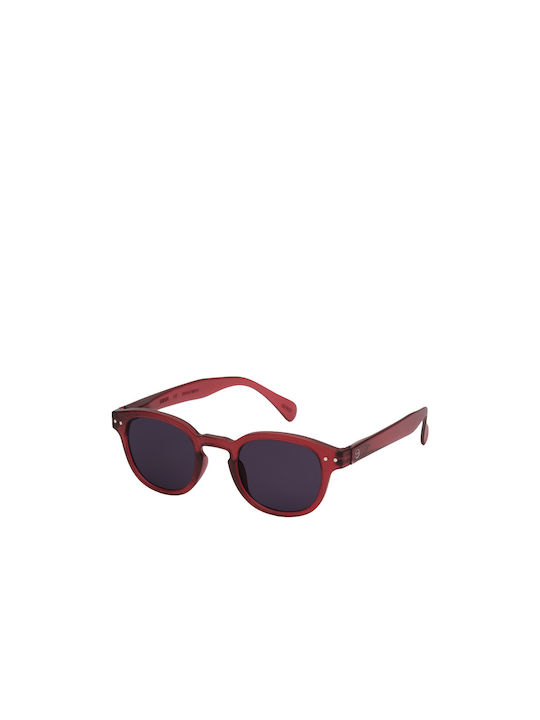 Izipizi C Sunglasses with Rosy Red Plastic Frame and Purple Lens