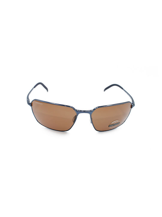 Serengeti Shelton Unisex Sunglasses with Blue Metal Frame and Brown Lens