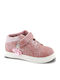 Suede Kinderstiefeletten mit Klettverschluss Rosa