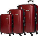 Cardinal Travel Suitcases Hard Burgundy with 4 Wheels Set 3pcs
