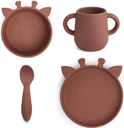 Nuuroo Feeding Set Lykke made of Silicone Brown...