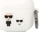 Karl Lagerfeld Karl Choupette Θήκη Σιλικόνης με Γάντζο σε Λευκό χρώμα για Apple AirPods 3