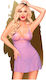 Penthouse Bedtime Story Sexy Ρόμπα Chemise Lilac