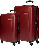 Cardinal 2009 Travel Suitcases Hard Burgundy with 4 Wheels Set 2pcs