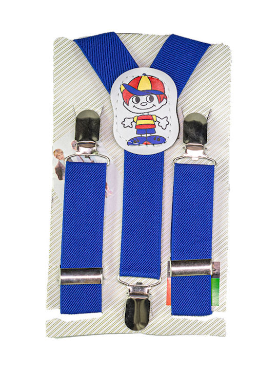Brims and Trims Kids Suspenders 9500 with 3 Clips Blue