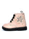 Leather Kids Boots with Zipper Pink