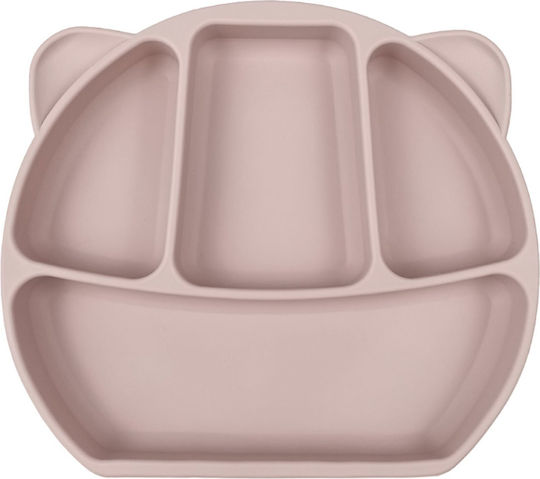 Baby Cloud Baby Food Plate Bear made of Silicone Pink
