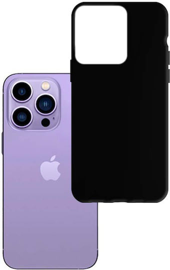 3MK Matt Umschlag Rückseite Silikon 1.2mm Schwarz (iPhone 14 Pro)
