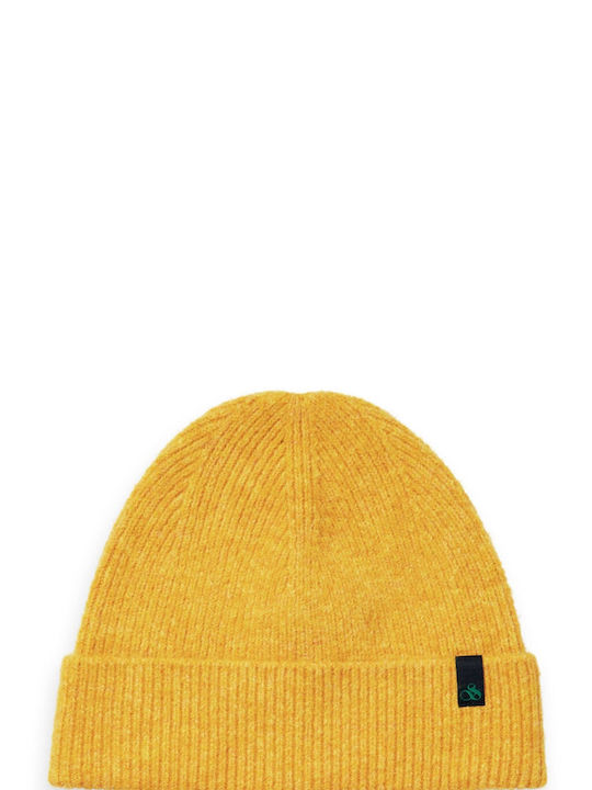 Scotch & Soda Ribbed Beanie Cap Yellow