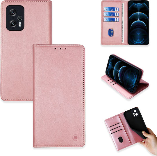 Sonique Vintage Magnet Brieftasche Synthetisches Leder Rose Gold (Poco X4 GT 5G)