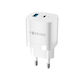 Forever Încărcător Fără Fir GaN Cu Port USB-A și Port USB-C 33W Livrarea Energiei Alb