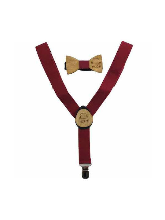 Bonjour Bebe Kids Bow Tie Set Burgundy