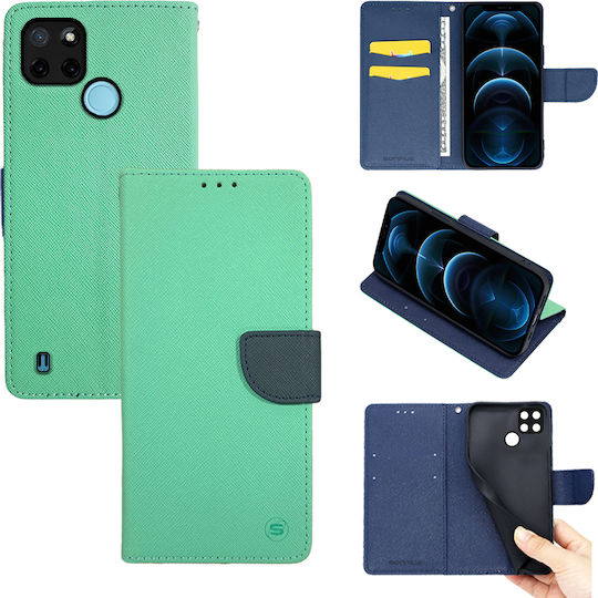 Sonique Trend Wallet Δερματίνης Βεραμάν / Σκούρο Μπλε (Realme C21Y / C25Y)