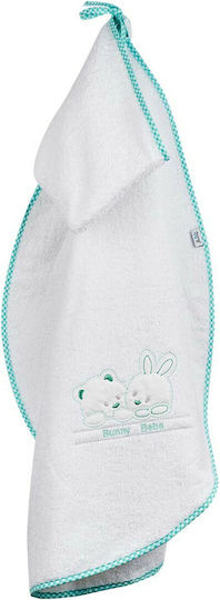 Bunny Bebe Baby-Badetuch mit Kapuzen Türkis 70x90cm