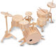 Wooden Construction Toy Drums