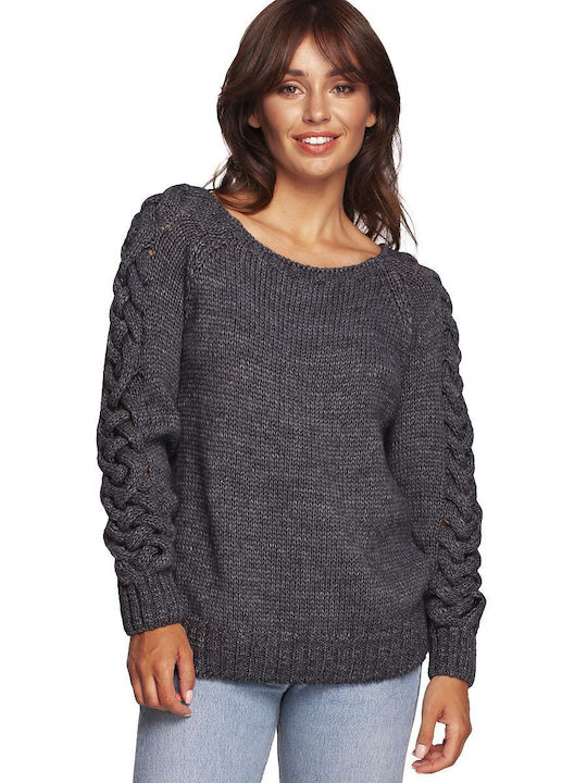 BeWear Women's Long Sleeve Sweater Gray