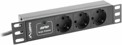 Lanberg Rack Power Strip 1U 10A C14 3x Schuko PDU-03F-0200-IEC-BK 1pcs
